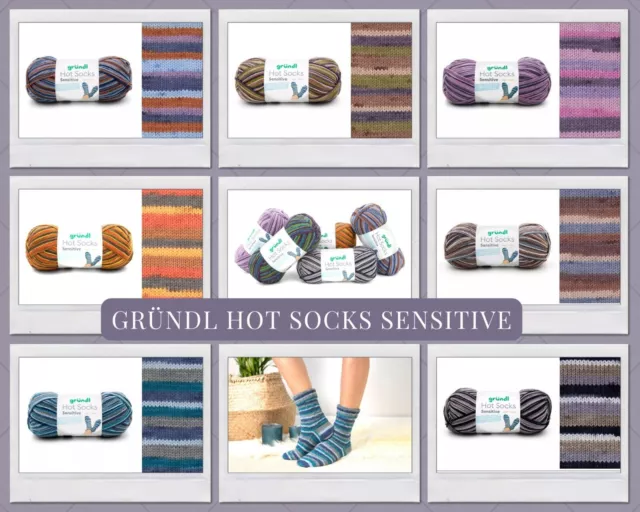 "Gründl Hot Socks Sensitive" 100g Sockenwolle für Allergiker ohne Schurwolle