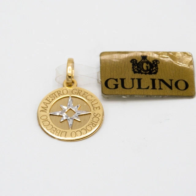 Pendentif "Rose des vents" en or jaune 18 carats 750, fabriqué en Italie...