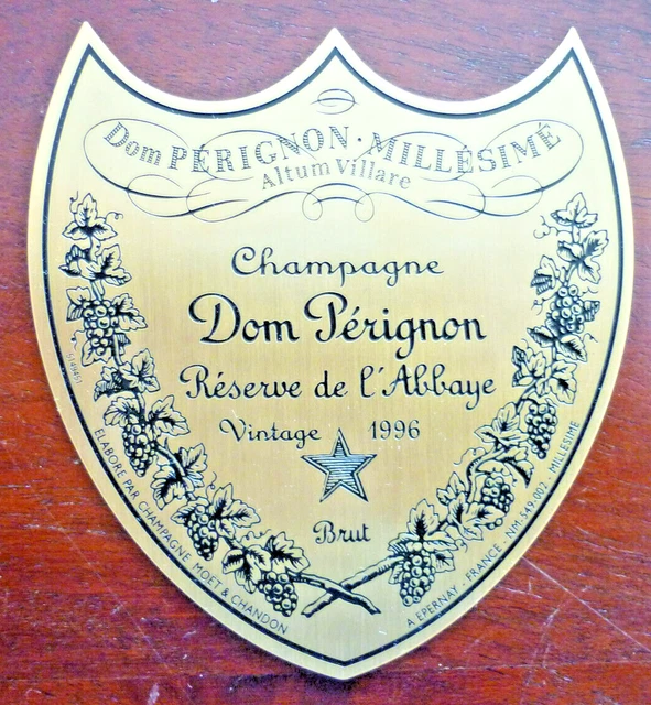 Duomo Pérignon 1996 Reserve De L´Abbaye, Ottone Etichetta per La Box Legno,