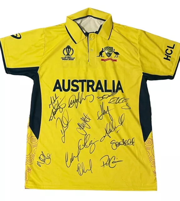 Australia 2023 One Day World Cup Cricket Team Signed Shirt with COA