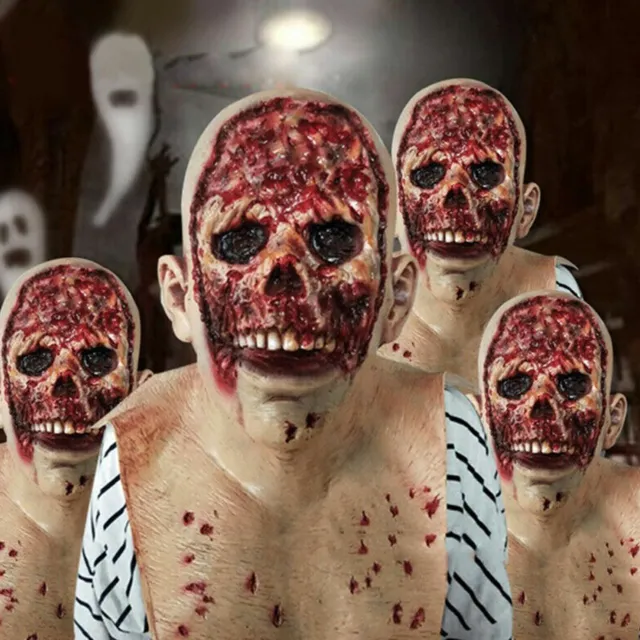 Maschera Zombie Scioglimento Inquietante Halloween Spaventoso Realistico Costume Faccia Cosplay