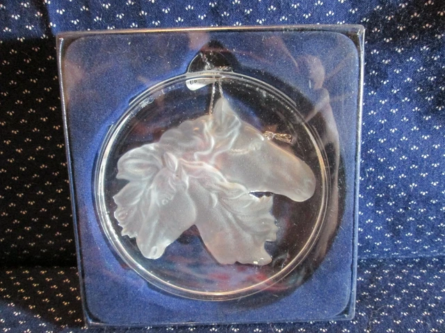 Vintage Roman Inc Round Glass Horse Christmas Ornament New
