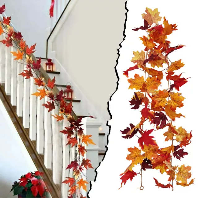 Lifelike Fall Maple Leaf Garland Light Hanging Fall Leaves Vine  Artificial