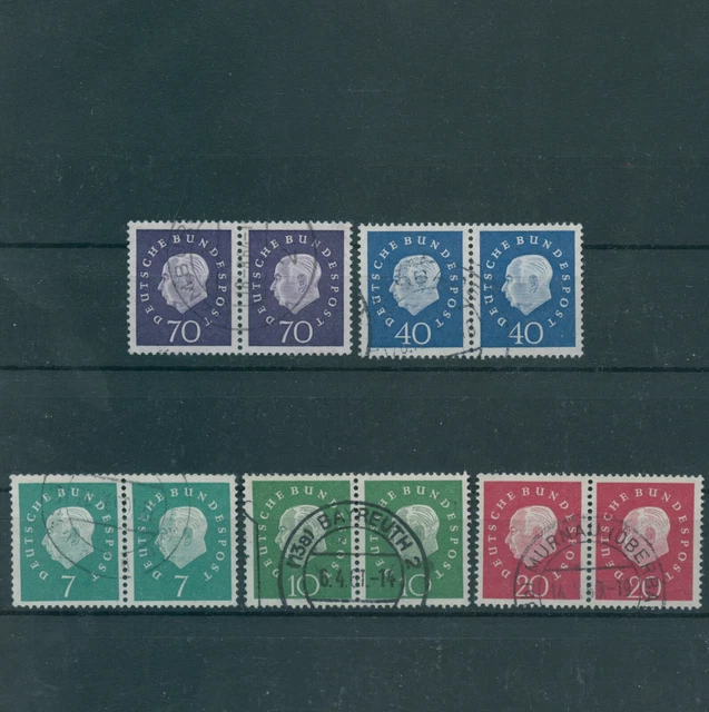 BUND Heuss III kompl. Satz waagerechte Paare Vollstempel, 40Pf mit Schlegel BPP BUND Heuss III kompl. Satz waagerechte Paare Vollstempel, 40Pf mit Schlegel BPP