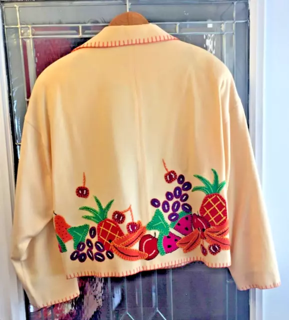 DKNY Donna Karan Collection Yellow Embroidered bolero jacket- runway Size M 2