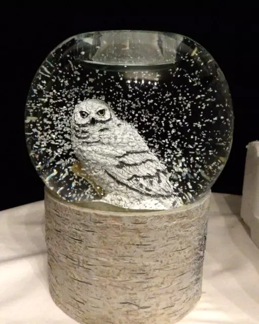 Partylite Snowy Owl Snowglobe Tealight Holder Nature’s Wonder FREE SHIP
