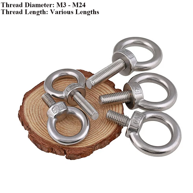 SS304. Filettatura Metrica M3 M4 M5 M6 M8 M10 M12-M30 Bulloni Per Dado Ad Occhio Di Sollevamento In Acciaio Inox Marino Bulloni Argento A2-70 Fissaggio DKEKE (Size : 1pc X M30 - Foto 9
