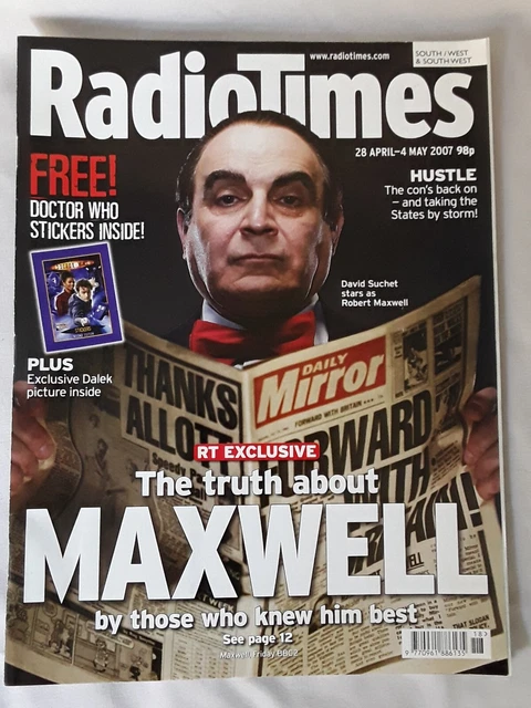 Radio Times 28 April- 4 May 2007, David Suchet,  Free Doctor Who Stickers