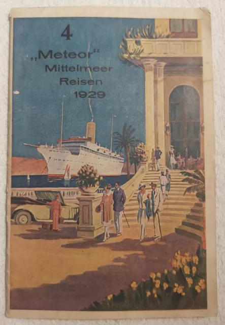 Vintage travel & ship brochure - Steamship Meteor - Hamburg-Amerika Line - 1929