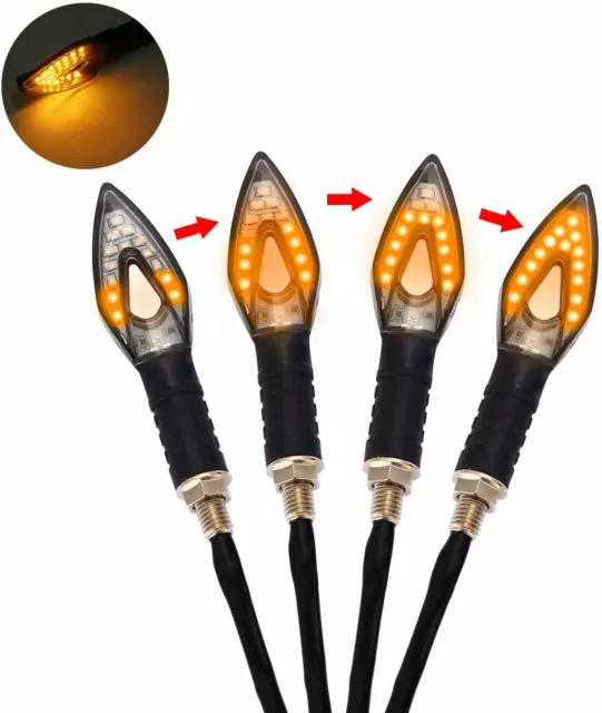 4 Indicateurs Flashes De Direction Clignotants LED Séquentiel Moto Et Scooter