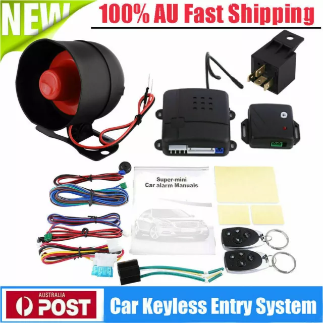 Car Security System Alarm Immobiliser Central Locking + Shock Sensor+2 Remote AU