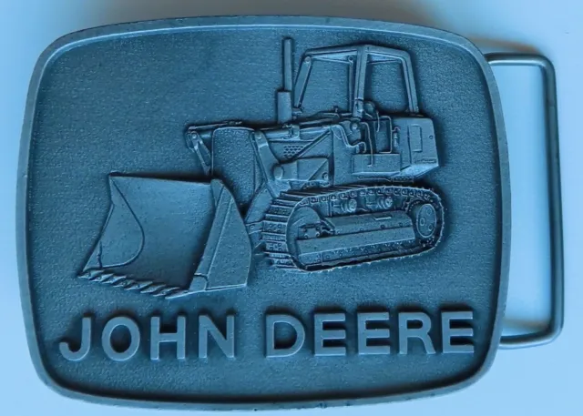 JOHN DEERE 1978 Deere & Co. 850 Crawler With Loader Belt Buckle Pewter Finish