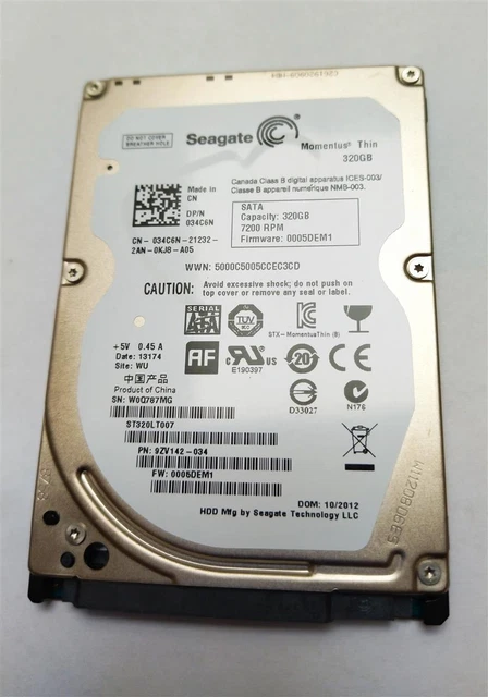 Disque Dur Seagate Barracuda 750 Go 7200 Tr/min SATA 3 Gbps 3,5 LFF