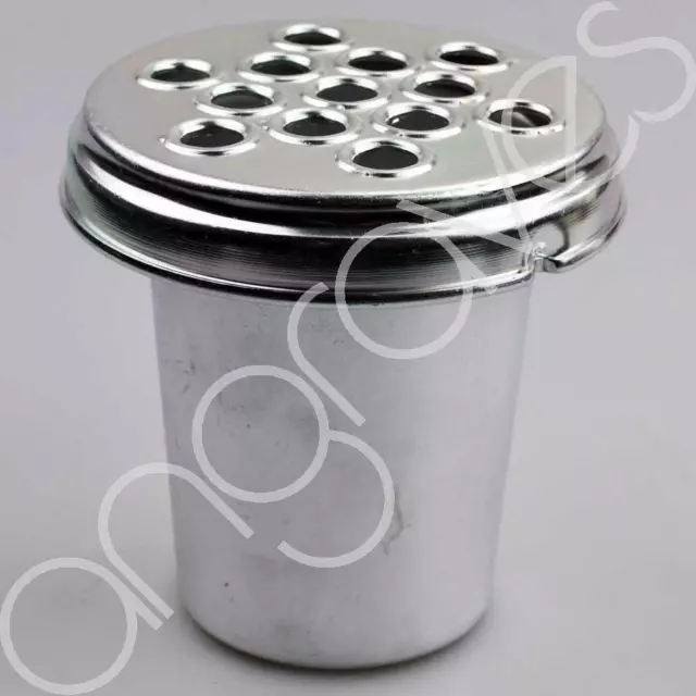 Silver Metal Grave Vase with Lid (5 Inch) For Fresh and Artifical Flowers Pot Ho