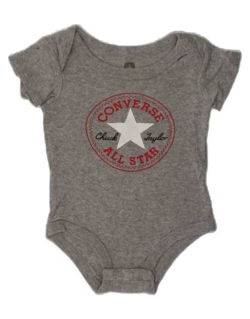 CONVERSE Baby Jungen grafischer Body 3-6 Monate grau Baumwolle AQ26