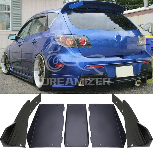 FOR MAZDASPEED 3 Hatchback Rear Bumper Diffuser Fin Spoiler Splitter