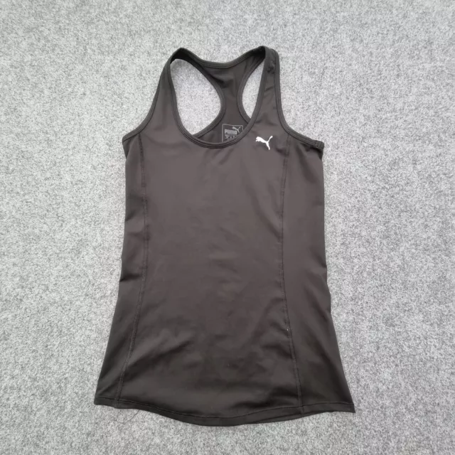 Puma Shirt Womens SMALL Black sleeveless Activewear running polyester size S