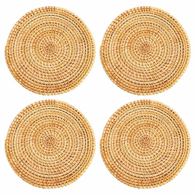 4 ud. posavasos de ratán para platos calientes aislados Hot Pads, duradero T G1B6