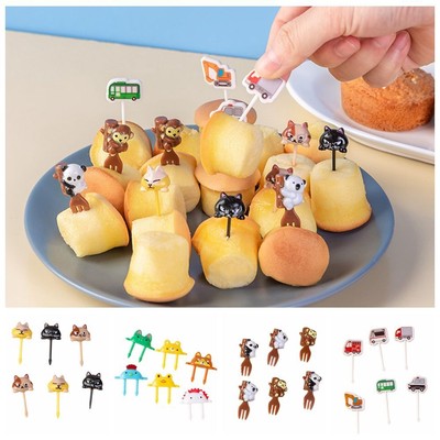 Stuzzicadenti Bento,Giraffa e Elefanti Simpatici Colore Casuale 60 Pz Forchetta da Frutta per Bambini Simpatici Cartoni Animati Usati per Decorare Frutta o Pranzo Ispirano linteresse dei Bambini 