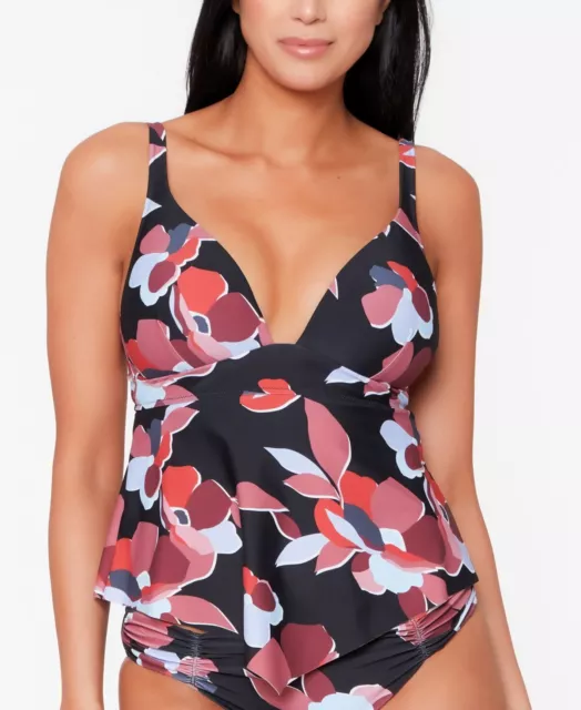 Bar Iii 297850 Ruffle Tie-Back Tankini Top, Size M