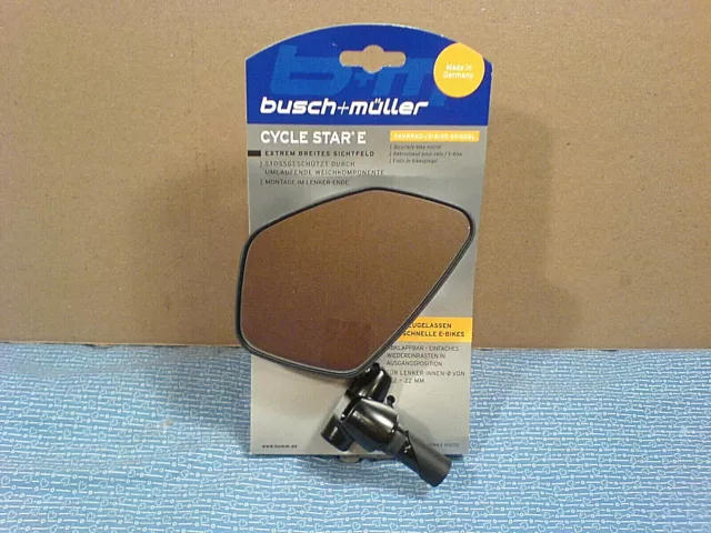 BUSCH + MüLLER  E - BIKE CYCLE STAR MIRROR. 913/712  NEW OEM PART  J-TOP  L-265