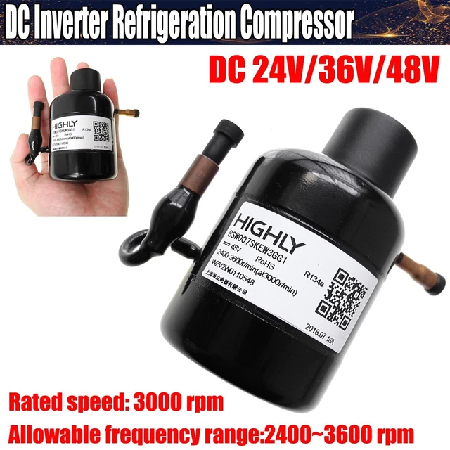 Micro 24V-48V R134a Refrigeration Inverter DC Compressor for Electronic Cooling