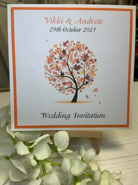 Invitations de mariage - Arbre d'Automne - Orange - Personnalisé 3