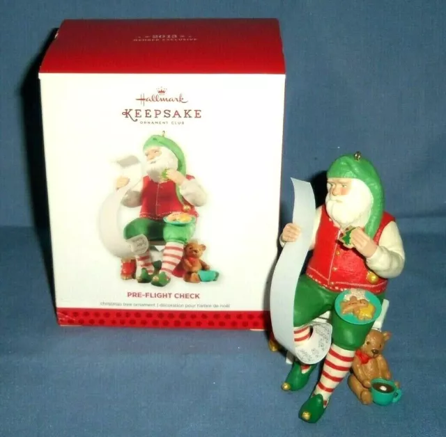 2013 Hallmark Members Exclusive Pre Flight Check Christmas Ornament Santa Claus