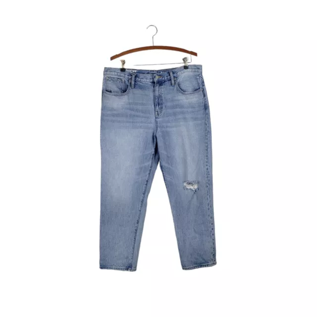 Pantalones de mezclilla para mujer J Crew 31 sueltos novio envejecidos azul claro lavado lavabo BD364