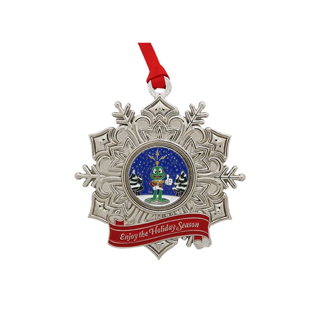 2023 Flocon de Neige Ornement geocoin - Signal The Grenouille ️