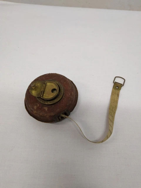 Ancien Double Décamètre En Cuir - Fonctionnel - Mesure Vintage