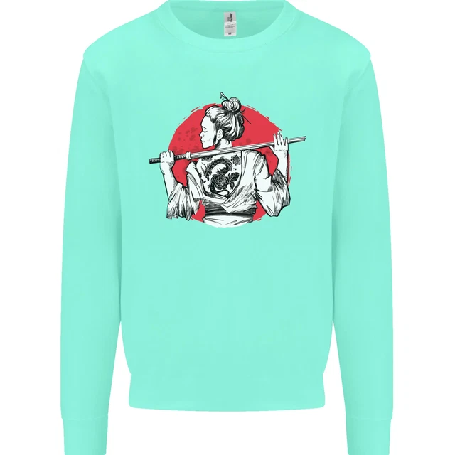 Felpa Maglione Maglione Samurai Tattoo Ragazza MMA Kenjutsu Kendo Iaido Ragazza 7