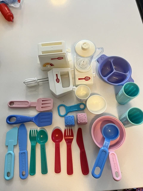 Vtg Lot Fisher Price & Betty Crocker Play Set  Utensils Kitchen Blender Mixer
