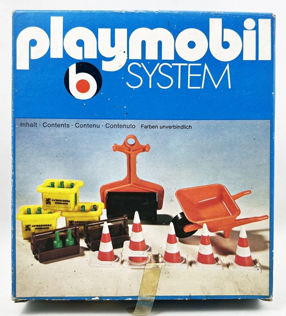 PLAYMOBIL (Q3237) CHANTIER - Camion Benne Orange 3203 3474 Vintage (en