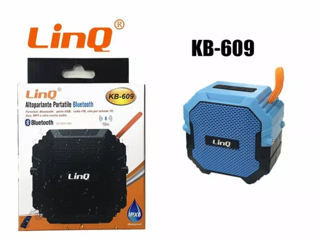 Haut-Parleur Étui Bluetooth Portable Imperméable USB Radio Fm Tf Linq Kb-609