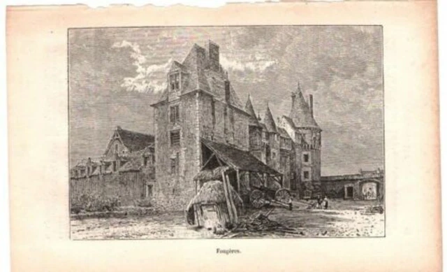 GRAVURE SUR BOIS 19ème FOUGERES
