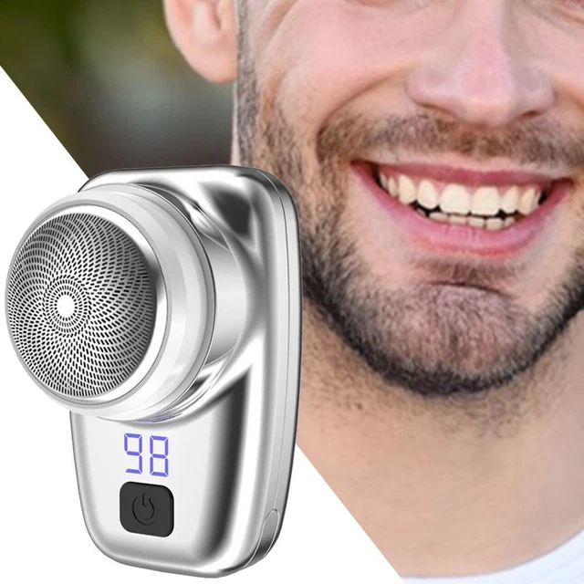 Mini afeitadora eléctrica con pantalla LED para hombre afeitadora de barba afeitadora eléctrica