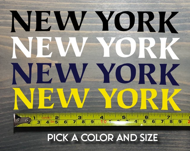 NEW YORK STICKER Decal License Plate Font DIE CUT Vinyl Empire State 3