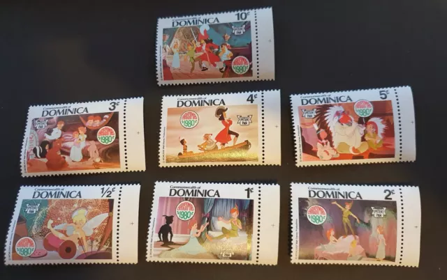 Dominica Christmas Disney Peter Pan 1980 7 x MNH SG 722-728