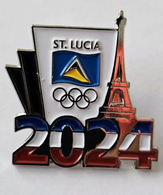 OFFICIAL OLYMPICS PARIS 2024 ST. LUCIA NOC TEAM pin. 2024 W/ EIFFEL