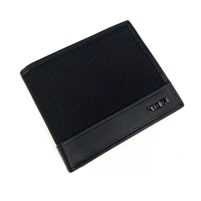TUMI FXT SLG Global Center Flip Passcase Wallet Black Ballistic Nylon & Leather