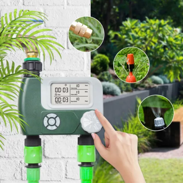 Orbit Programmable Hose Faucet Timer, Green with 2 Outlets