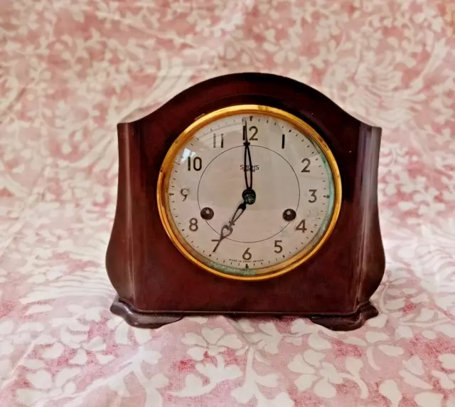 Vintage Smiths Enfield Chiming Bakelite Mantle Clock -Tested and Working