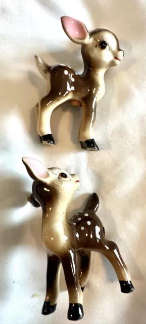 Collectible Antique Vintage Animal Deer Fawn Doe Ceramic Salt & Pepper Shakers