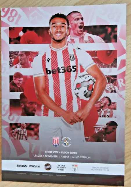 Stoke City Luton Town November 2022 Championship Match Programme