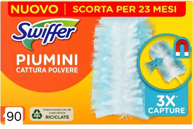 Swiffer Duster Ricambi ricariche per Piumino Catturapolvere 90 pezzi + OMAGGIO