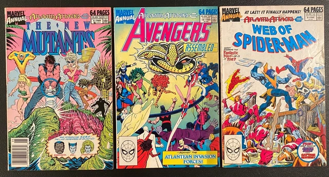 NEW MUTANTS ANNUAL #5 (1989) "Atlantis Attacks Arc" Lot!!! Marvel Comics