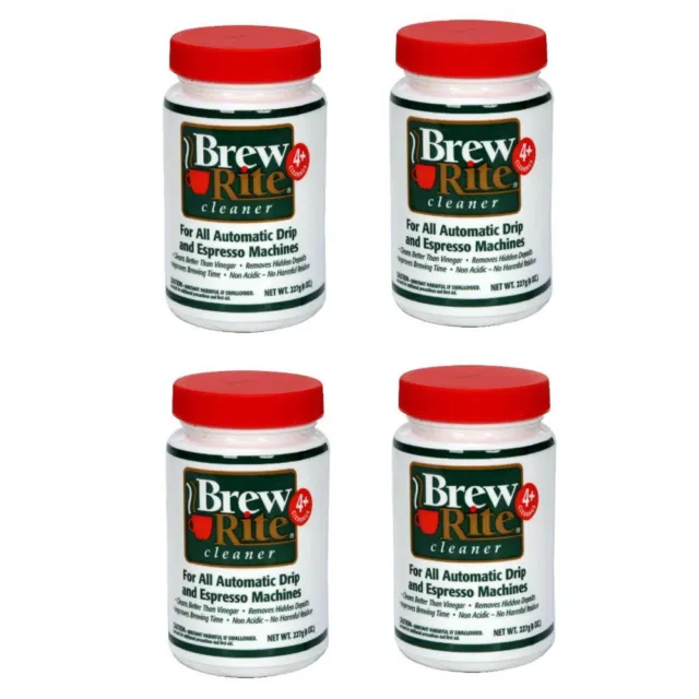 Brew Rite Coffee Maker Cleaner For Keurig Brewers 8 oz Bottle 227g (PACK OF 4)