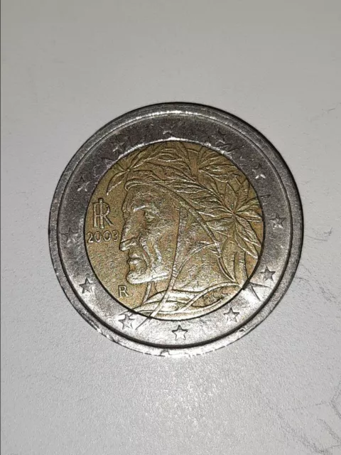 2 Euro Italia 2003 Ritratto di Dante Alighieri Raffaello Sanzio SPL Circolata