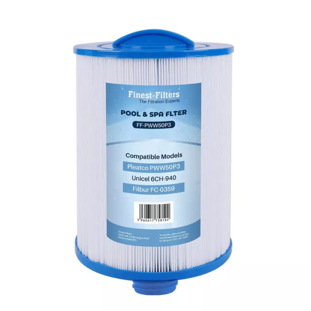 Hot Tub Spa Water Filter Cartridge PWW50P3 Compatible For Pleatco Unicel 6CH-940
